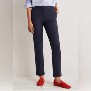 Boden Richmond Ankle Length Pants Size 8 Long Navy Blue Preppy Classic Stretch‎